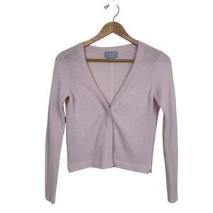 Pure Collection 100% Cashmere Cardigan Soft Pink Cozy Luxury Minimal